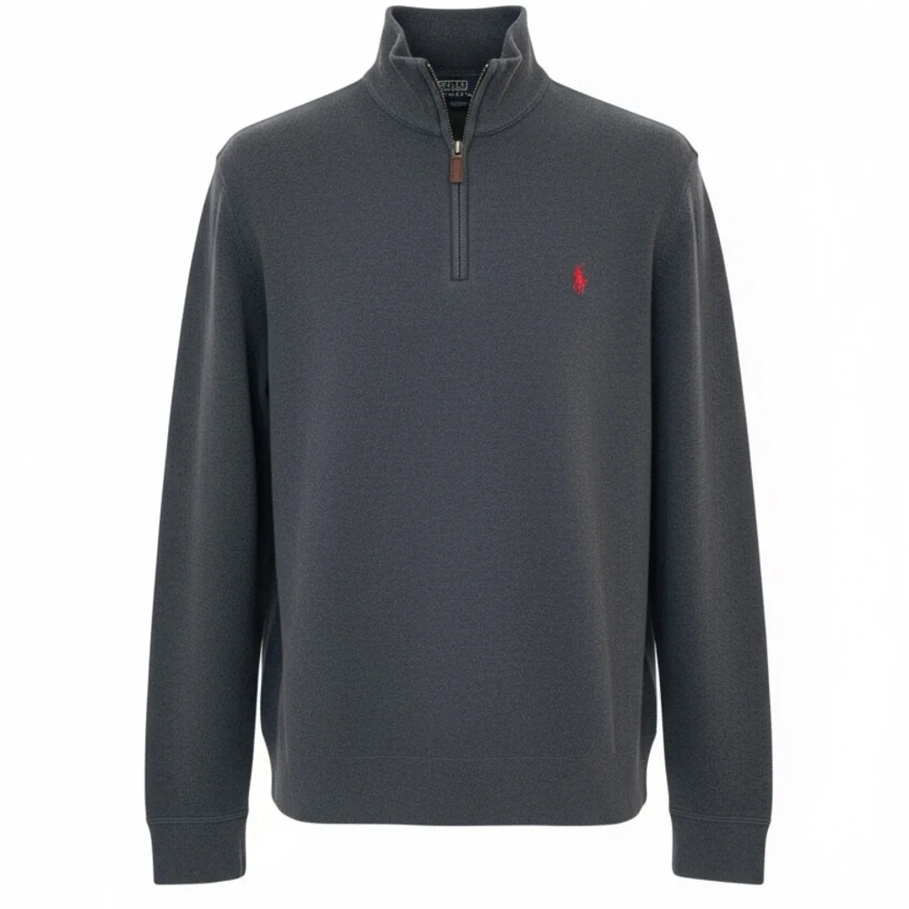 Polo Ralph Lauren Charcoal Gray 1/4 Zip Cotton Sweater Men’s Size Large